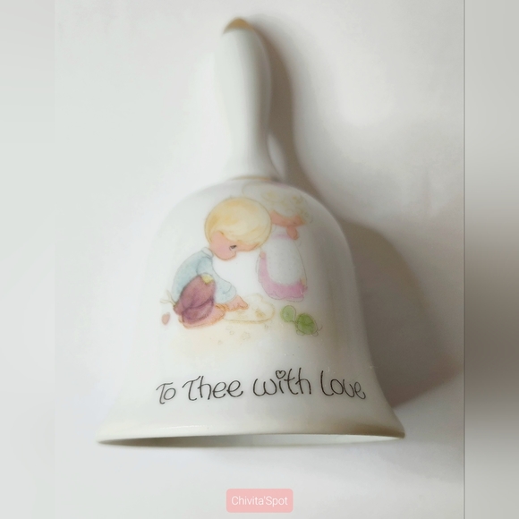 Vintage 1978 Enesco Jonathan & David Precious Moments "To Thee with Love" Bell - Picture 5 of 9